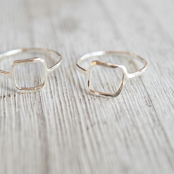 Open square ring sterling silver - Picture 5 of 5